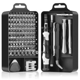 Precision Screwdriver Set With Case, 115 In 1 Electronics Magnetic Repair Tool Kit - Grey