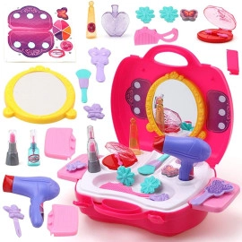 Dream Kitchen Set Cooking Pretend Play Toys for Kids Best Birthday Gift Girls Suitcase Carry Case Luxury Portable Shape Toy Briefcase Accessories Boys