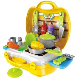 Dream Kitchen Set Cooking Pretend Play Toys for Kids Best Birthday Gift Girls Suitcase Carry Case Luxury Portable Shape Toy Briefcase Accessories Boys