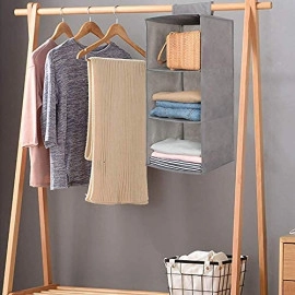 prime Wardrobe 30 X30 X 60 CM Shelf Organiser3 Layer 3 Layer Foldable Hanging Clothes Multipurpose