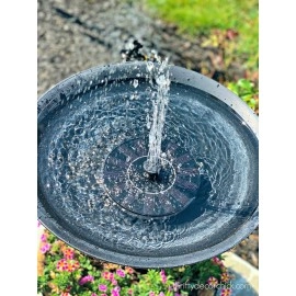 Solar Fountain, Solar Powered Bird Bath Fountain Pump with 4 Nozzles 1.4W Solar Panel Kit Water Pump, Outdoor Watering Submersible Pump for Pond, Pool, Garden, Fish Tank (Black, 1Pcs)