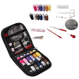 Portable Sewing Kit, Home Sewing Kit, DIY Sewing Supplies for Adults and Kids, Sewing Supplies and Accessories Contains 12 Spools of Thread of 100m, Sewing Needles and Tape Measure Etc