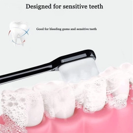 toothbrush Slim teeth whitening brush for adults and children - Ultra Soft Bristles - Black & White - 2 Pieces