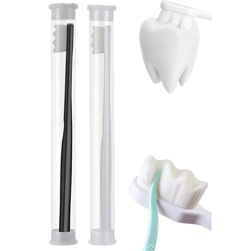 toothbrush Slim teeth whitening brush for adults and children - Ultra Soft Bristles - Black & White - 2 Pieces