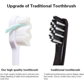 toothbrush Slim teeth whitening brush for adults and children - Ultra Soft Bristles - Black & White - 2 Pieces