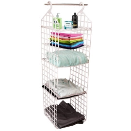 5 Layer Folding Clothes Storage Racks,Maximize a Closet's Space(Cloth Storage Racks -White)