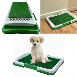 Dog Training Toilet Potty Pad, Artificial Pet Grass Mat for Puppy, Fake Grass Replacement Pad Mat for Balcony Dog Training Toilet Puppy Potty Pad Splash Proof Artificial Grass Pad with Tray