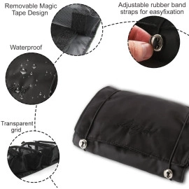 4 in 1 Foldable Toiletry Bag for Travel Detachable Makeup Pouch Cosmetic Organizer Bag for Women (Black)