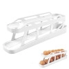 Rolling Egg Holder for Refrigerator,2 Tier Automatically Rolling Egg Dispenser, Space-Saving Rolling Eggs Dispenser, Anti-slip Bottom Rolling Egg Holder Automatically for Refrigerator Storage