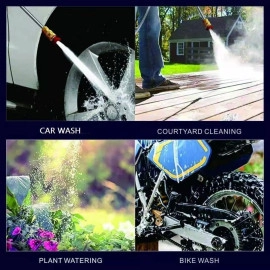 Wireless High Pressure Washer for Car Washing 48V Rechargeable Electric Pressure Washer Gun Machine Tool for Bike, Cleaning, Gardening with Adjustable 3 in 1 Nozzle and 5M Hose Pipe