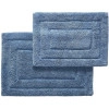 Bathroom Rug | Thick,Super Soft, Quick Dry | Non-skid with SBE/Hot Melt Spray Backing | 2800 GSM - Solid, Set, 2 pc (20" x 30" and 17"x24") - Blue