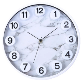 Plastic Brown Small Design Silent Quartz Decorative Wall Analog Clock Suitable For Living Room/Hall/Bed Room/Home- Round Shaped (1-Piece)