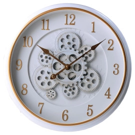 Plastic Brown Small Design Silent Quartz Decorative Wall Analog Clock Suitable For Living Room/Hall/Bed Room/Home- Round Shaped (1-Piece)