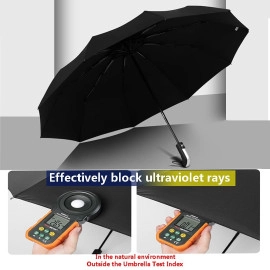 Umbrella for Men | 3 fold Umbrella for Women Ladies Kids | Cute Stylish Portable Outdoor Chatri for Car Travelling | Rain Umbrella with Automatic Open Close Chata (Black, 1 PC)