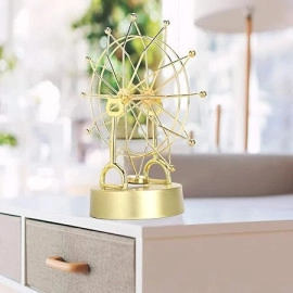 Electronic Perpetual Motion Mini Ferris Wheel Revolving Gadget Enchanted Desk Ornament Stress Relief Toys Perpetual Motioning Kinetic Sculpture Accessories Tabletop Decor Home Bedroom Office