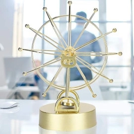 Electronic Perpetual Motion Mini Ferris Wheel Revolving Gadget Enchanted Desk Ornament Stress Relief Toys Perpetual Motioning Kinetic Sculpture Accessories Tabletop Decor Home Bedroom Office