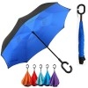 Unisex Windproof Upside Down Reverse Umbrella with C-Shaped Handle and UV Protection