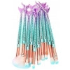 Soft Bristle Beauty  Mermaid Makeup Brush Set Chubby Fish Soft Nylon Bristles Beauty Brushes Kit Foundation Blending Blush Concealer Cosmetic Tools Washing Board&Lash Brush