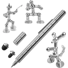 Toy Pen, Decompression Magnetic Metal Pen, Eliminate Pressure Fidget Gadgets, Multifunction Writing Magnet Ballpoint Pen, Modular Tools for Adult & Creative Toys for Kids (SILVER)