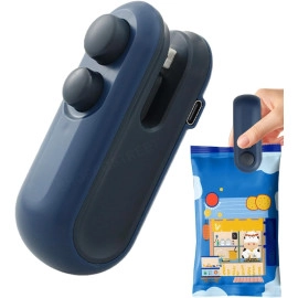 Portable Mini Sealing Machine, 2 in 1 USB Rechargeable Magnetic Heat Sealing & Cutting, Bag Sealer, Plastic Bags Sealing Machine