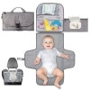 Baby Changing Mat with Organizer Bags, Foldable and Detachable Changing Pad for Baby Diaper Bag, Changing Table Pad. One-Hand Diaper Change Pad. Baby Shower Gifts, Newborn Baby Essentials