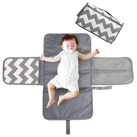 Baby Changing Mat with Organizer Bags, Foldable and Detachable Changing Pad for Baby Diaper Bag, Changing Table Pad. One-Hand Diaper Change Pad. Baby Shower Gifts, Newborn Baby Essentials