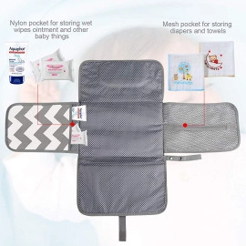 Baby Changing Mat with Organizer Bags, Foldable and Detachable Changing Pad for Baby Diaper Bag, Changing Table Pad. One-Hand Diaper Change Pad. Baby Shower Gifts, Newborn Baby Essentials