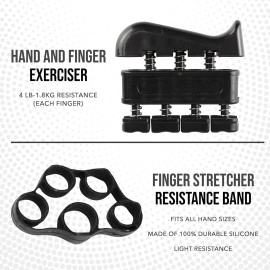 Hand Gripper Set of 5, Finger exercise equipment Hand Grip for Gym, Hand Grip strengthener & Hand Exercise equipment, Mobile app with 5 eBooks and 50 plus Videos, Black