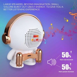 Space Robot Sound, Compact Astronaut Bluetooth Smart Speaker, Portable Wireless Speaker with HiFi Sound Quality