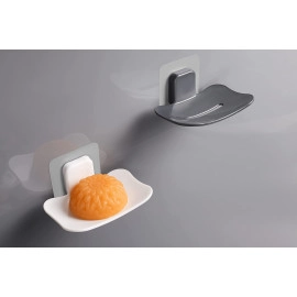 ABS Plastic Soap Stand Holder for Bathroom Kitchen Sink Wall Single Layer with Magic Stickers (Double Layer Soap Dish)