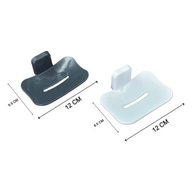 ABS Plastic Soap Stand Holder for Bathroom Kitchen Sink Wall Single Layer with Magic Stickers (Double Layer Soap Dish)