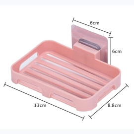 ABS Plastic Soap Stand Holder for Bathroom Kitchen Sink Wall Single Layer with Magic Stickers (Double Layer Soap Dish)