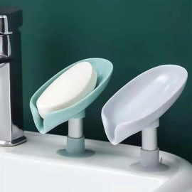 ABS Plastic Soap Stand Holder for Bathroom Kitchen Sink Wall Single Layer with Magic Stickers (Double Layer Soap Dish)