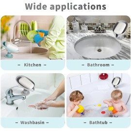 ABS Plastic Soap Stand Holder for Bathroom Kitchen Sink Wall Single Layer with Magic Stickers (Double Layer Soap Dish)