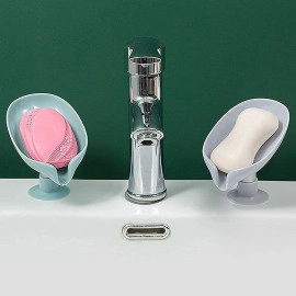 ABS Plastic Soap Stand Holder for Bathroom Kitchen Sink Wall Single Layer with Magic Stickers (Double Layer Soap Dish)