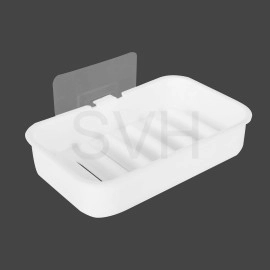 ABS Plastic Soap Stand Holder for Bathroom Kitchen Sink Wall Single Layer with Magic Stickers (Double Layer Soap Dish)