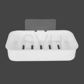 ABS Plastic Soap Stand Holder for Bathroom Kitchen Sink Wall Single Layer with Magic Stickers (Double Layer Soap Dish)