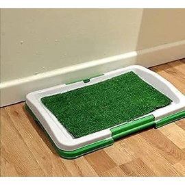 Puppy Potty Tray Grass pad Washable & Reusable Dog Potty Tray with Lawn Fake Grass for Home Balcony Outdoor Garden,Dog Pee Toilet Training Pad