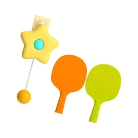 Hanging Table Tennis Self Training Indoor Gaming 2 Racket & 3 Practice Ball Portable - Double Sparring Hanging Toys Parent Child Interaction Indoor Toys (Star Shape)