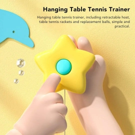 Hanging Table Tennis Self Training Indoor Gaming 2 Racket & 3 Practice Ball Portable - Double Sparring Hanging Toys Parent Child Interaction Indoor Toys (Star Shape)