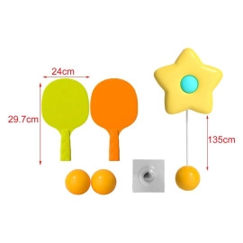 Hanging Table Tennis Self Training Indoor Gaming 2 Racket & 3 Practice Ball Portable - Double Sparring Hanging Toys Parent Child Interaction Indoor Toys (Star Shape)