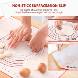 Silicone Pastry Mat with Measurements, Large 40Cm X 60Cm Baking Mat Counter Mat, Oven Liner Pie Crust Mat, Non-Stick Dough mat Pastry Mat Fondant Mat (Pack of 1)