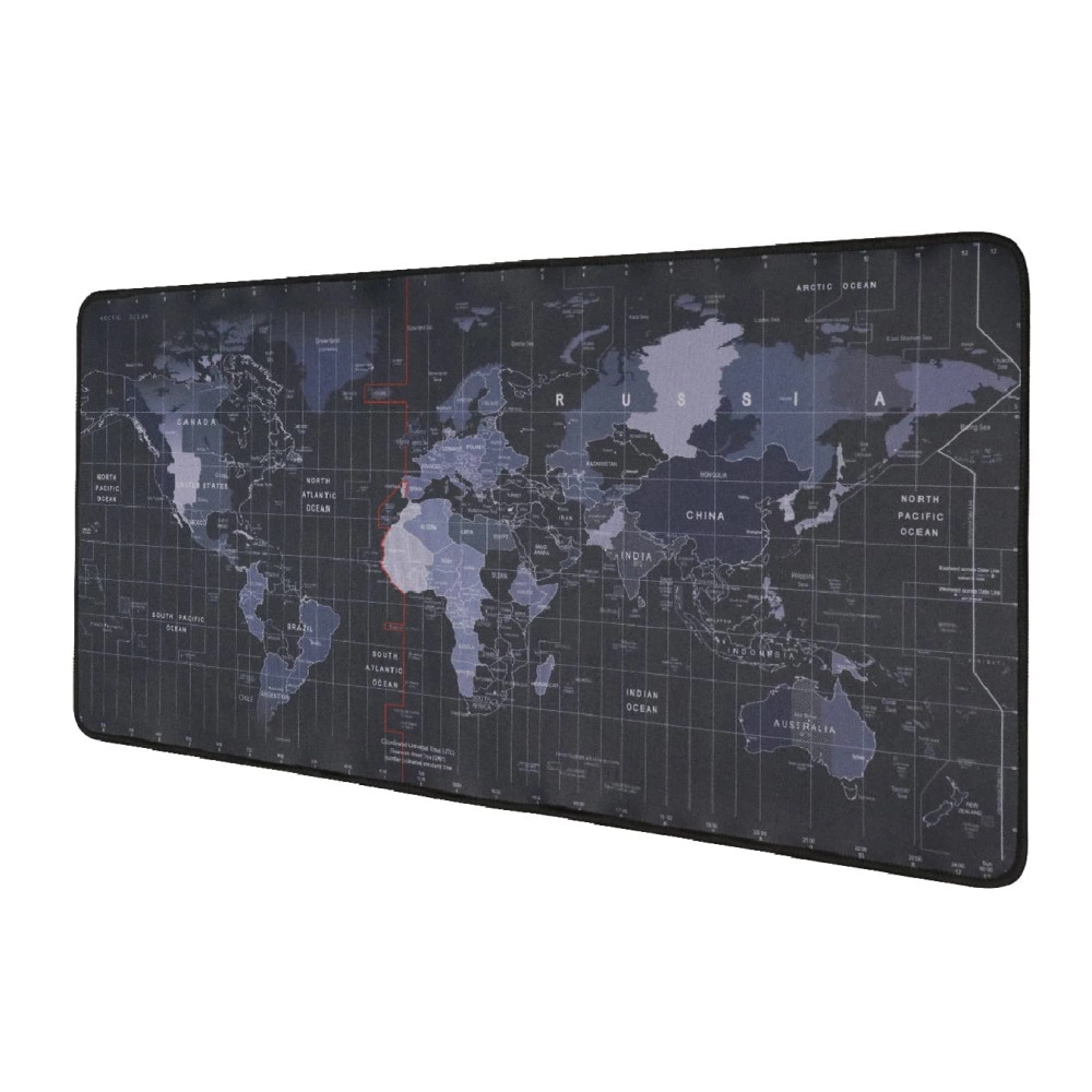 Large Extended XXL Gaming Mouse Pad with Non-Slip Rubber Base, Stitched Embroidery Edge Mouse Mat for Laptop, Computer and Desk -90 x 40 x 0.3 CM - World Map