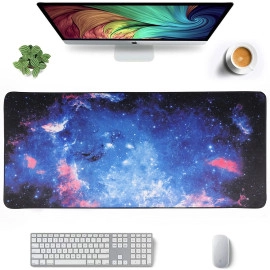 Large Extended XXL Gaming Mouse Pad with Non-Slip Rubber Base, Stitched Embroidery Edge Mouse Mat for Laptop, Computer and Desk -90 x 40 x 0.3 CM - World Map