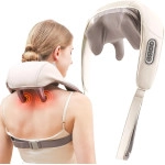 Neck and Back Massager with Heat,Neck Massager,Shiatsu Massager Pillow for Neck,Back,Shoulder,Legs,Body Pain Relief,Electric Rechargeable Deep Tissue 5D Kneading Massage Machine