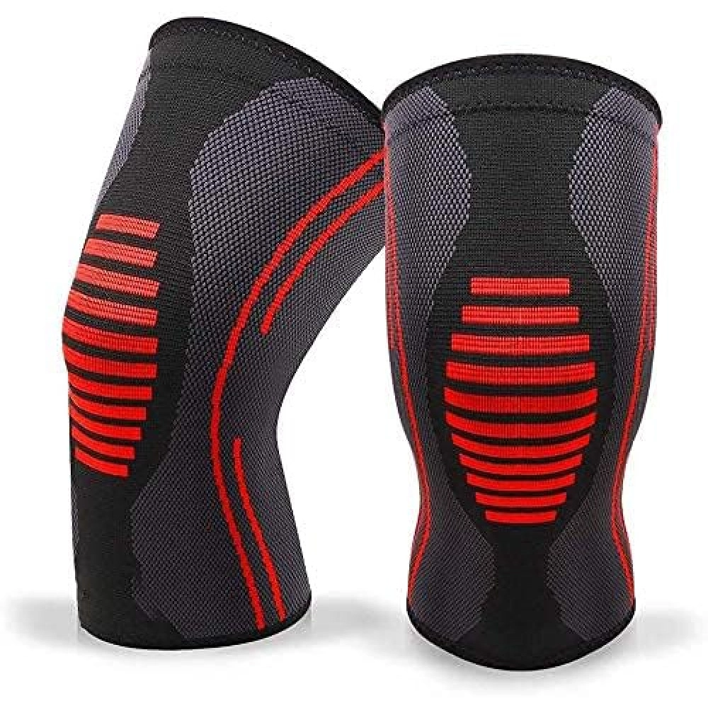 Knee Support for Men (1Pair) –Ortho Knee Cap Women | Knee Sleeves for Running Jogging Gym Squats | 4 Way Compression Knee Sleeves | Sleeves for Sports Arthritis Pain