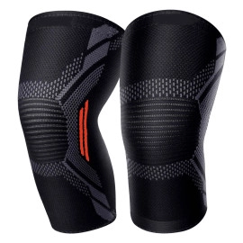 Knee Support for Men (1Pair) –Ortho Knee Cap Women | Knee Sleeves for Running Jogging Gym Squats | 4 Way Compression Knee Sleeves | Sleeves for Sports Arthritis Pain