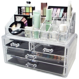 New Acrylic Makeup Organizer Storage Box Case Cosmetic Jewelry 4 Drawer Cases Holder Makeup Container Boxes