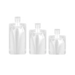 Plastic Travel Fluid Makeup Packing Bag 30Ml/50Ml/100Ml Refillable Pouches Empty Cosmetic Squeeze Pouch Leakproof Stand-Up Spout Bags Containers Foldable for Toiletries Lotion Shampoo