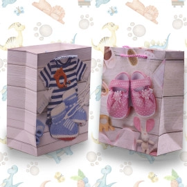 Paper Exclusive 3D Multi Baby Shower Tote Gift Christmas Bags Different Multi Colour Variations Bags For Gift Box Packing Bags (Small -Set Of 4)